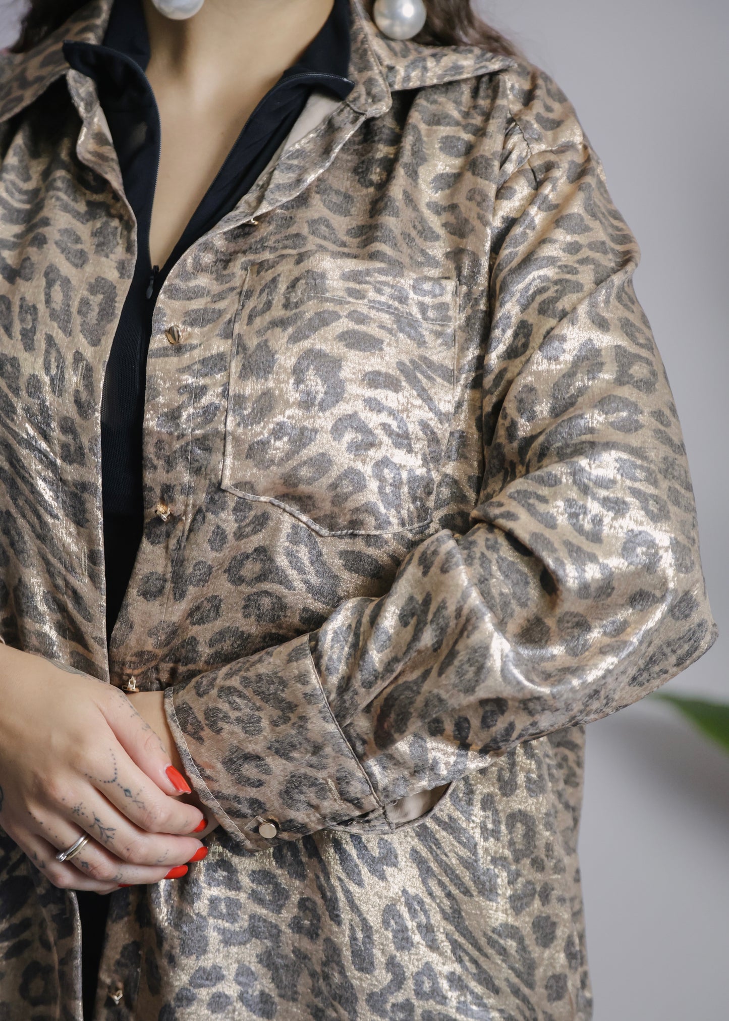 Camicia gold leopard