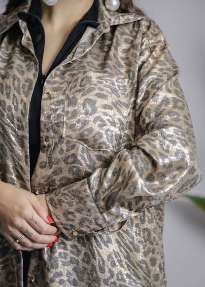 Camicia gold leopard