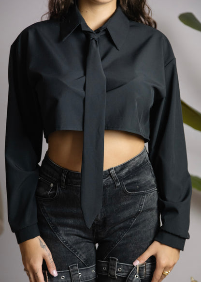 Camicia crop tie